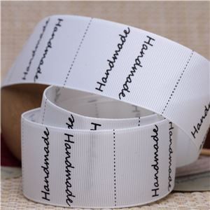 Handmade Ribbon Label - Handmade/Ant White